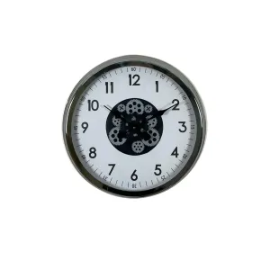 Krom Metal Çarklı Duvar Saati 60 cm · Model C-6005K