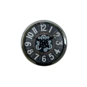 Krom Metal Çarklı Duvar Saati 60 cm · Model C-6032K
