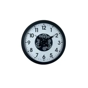 Siyah Metal Çarklı Duvar Saati 60 cm · Model C-6001B