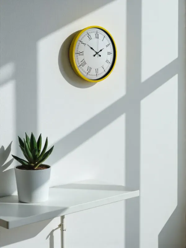 Roma Rakamlı Sarı Plastik Duvar Saati 36 cm · Model PP-3655Y