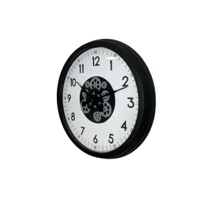 Siyah Metal Çarklı Duvar Saati 60 cm · Model C-6005B