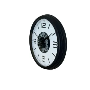 Siyah Metal Çarklı Duvar Saati 60 cm · Model C-6008B