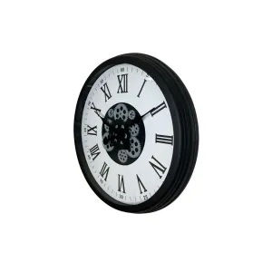 Siyah Metal Çarklı Duvar Saati 60 cm · Model C-6054B