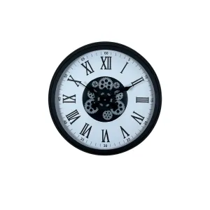 Siyah Metal Çarklı Duvar Saati 60 cm · Model C-6054B