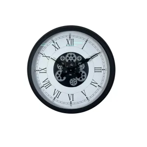 Roma Rakamlı Siyah Metal Çarklı Duvar Saati 60 cm · Model C-6055B