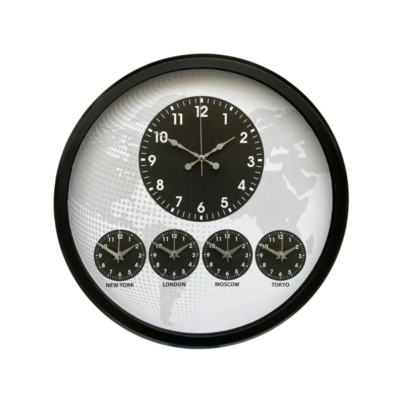 Siyah Metal Dünya Saati 52 cm · Model DS-5231B