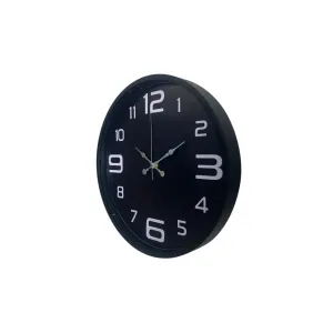 Siyah Plastik Duvar Saati 36 cm · Model PP-3609B