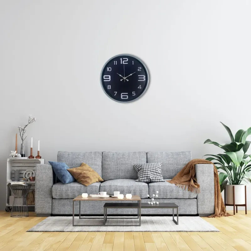 Gri Plastik Duvar Saati 36 cm · Model PP-3609K