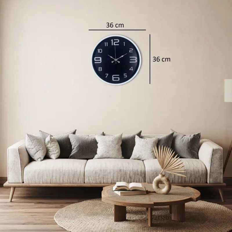 Beyaz Plastik Duvar Saati 36 cm · Model PP-3609W