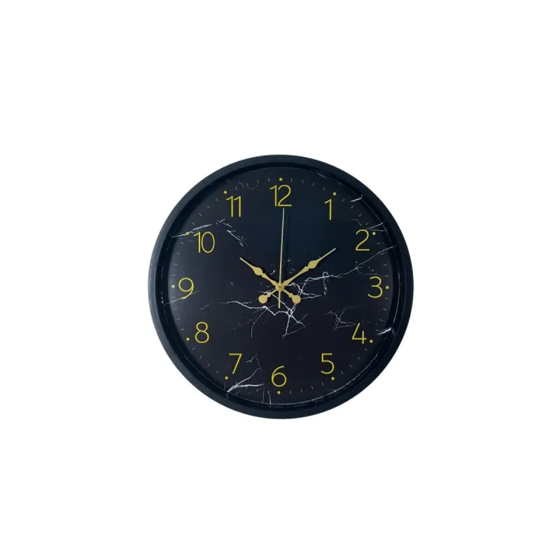 Desenli Siyah Plastik Duvar Saati 36 cm · Model PP-3611B