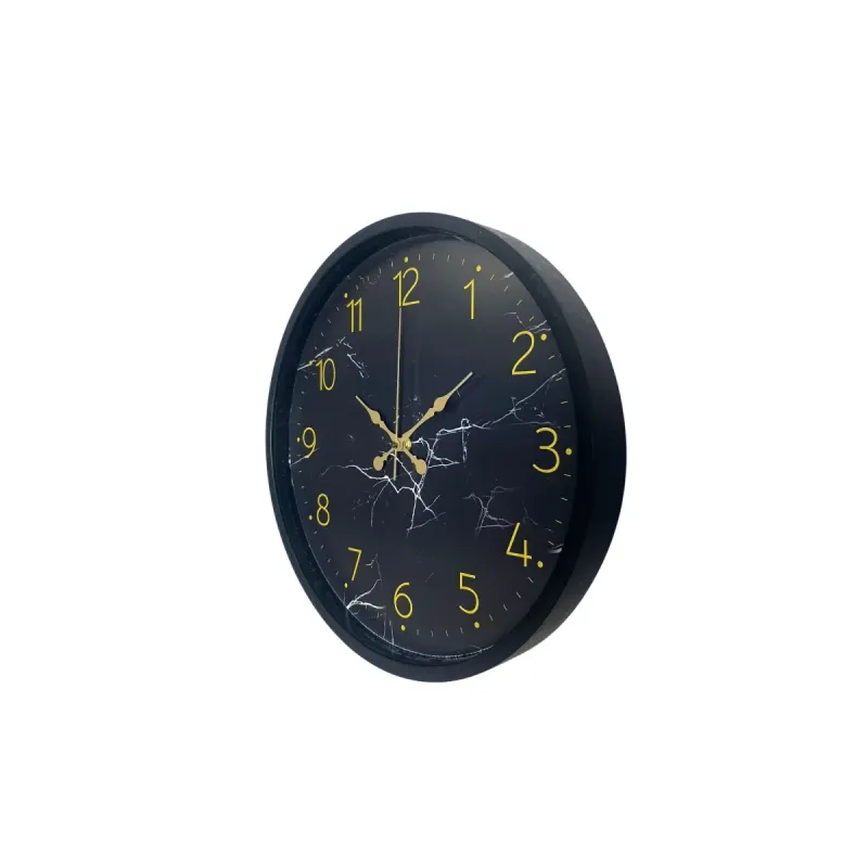Desenli Siyah Plastik Duvar Saati 36 cm · Model PP-3611B