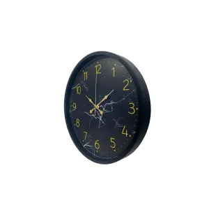 Desenli Siyah Plastik Duvar Saati 36 cm · Model PP-3611B