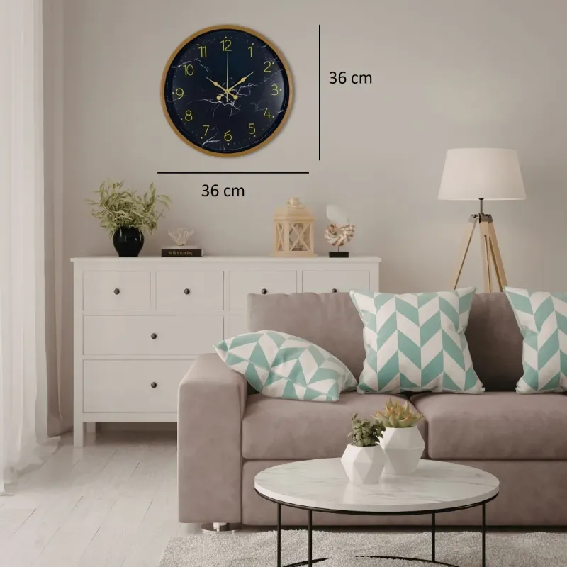 Desenli Kahverengi Plastik Duvar Saati 36 cm · Model PP-3611I