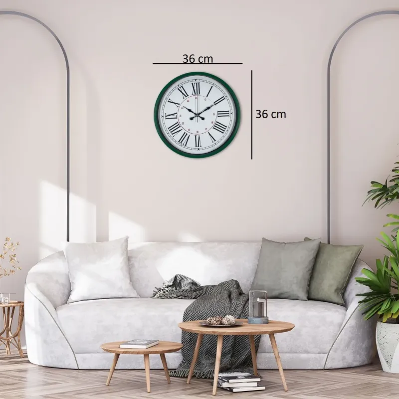 Yeşil Plastik Duvar Saati 36 cm · Model PP-3652L