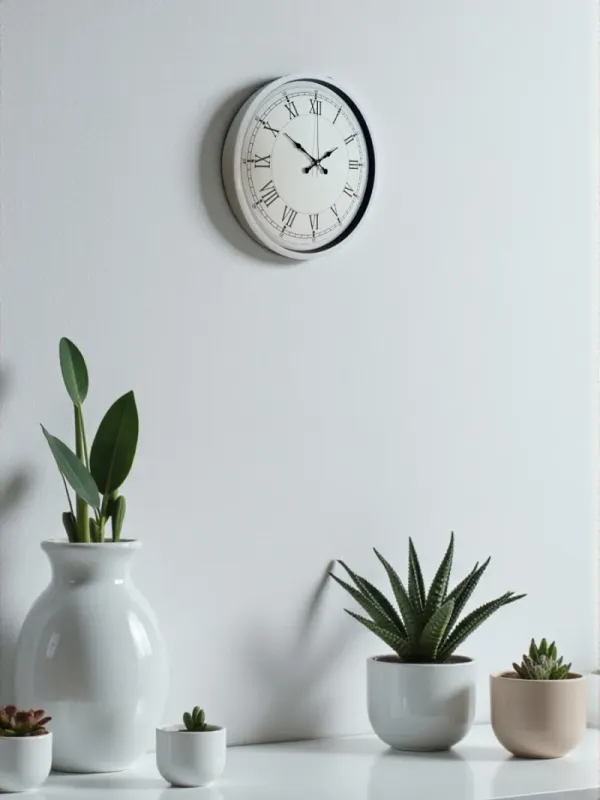 Roma Rakamlı Beyaz Plastik Duvar Saati 36 cm · Model PP-3655W