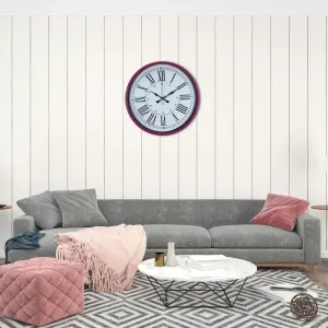 Pembe Plastik Duvar Saati 36 cm · Model PP-3652P
