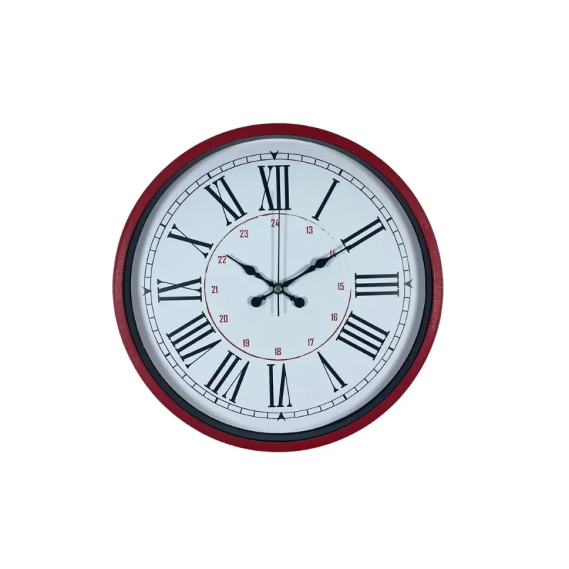Kırmızı Plastik Duvar Saati 36 cm · Model PP-3652R