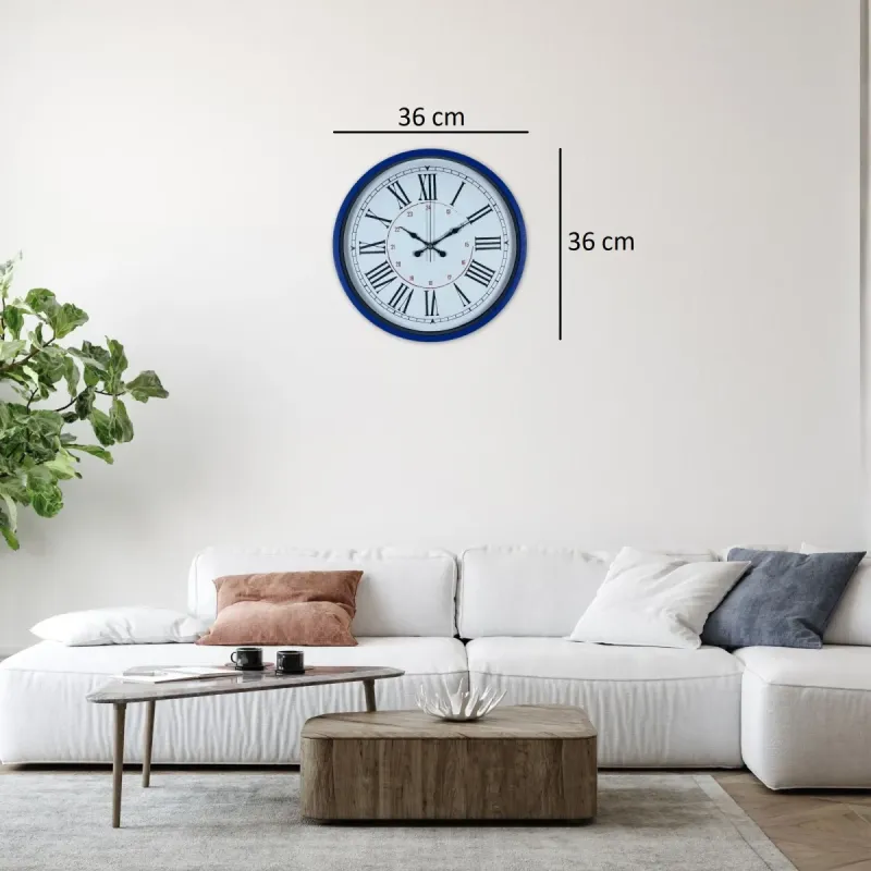 Lacivert Plastik Duvar Saati 36 cm · Model PP-3652V