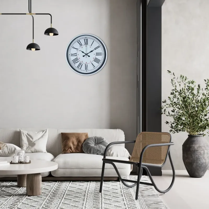 Roma Rakamlı Beyaz Plastik Duvar Saati 36 cm · Model PP-3652W