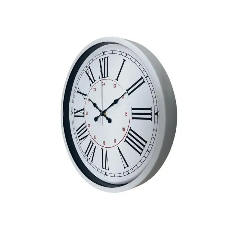 Roma Rakamlı Beyaz Plastik Duvar Saati 36 cm · Model PP-3652W