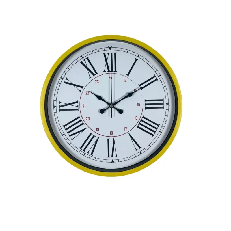 Roma Rakamlı Sarı Plastik Duvar Saati 36 cm · Model PP-3652Y