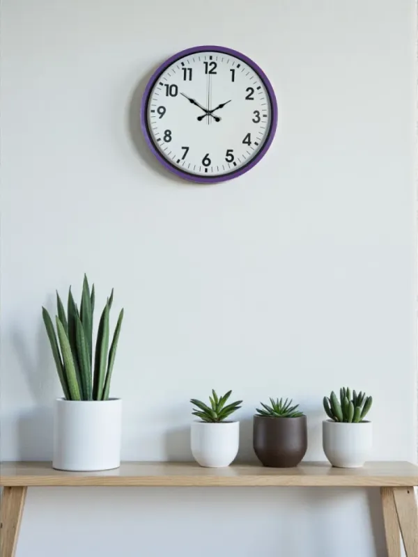 Mor Plastik Duvar Saati 36 cm · Model PP-3601Z