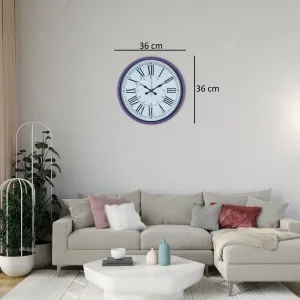 Roma Rakamlı Mor Plastik Duvar Saati 36 cm · Model PP-3652Z