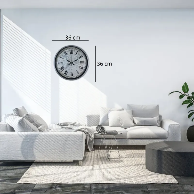 Gri Plastik Duvar Saati 36 cm · Model PP-3657K