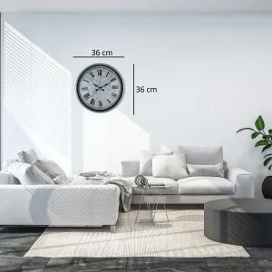 Gri Plastik Duvar Saati 36 cm · Model PP-3657K