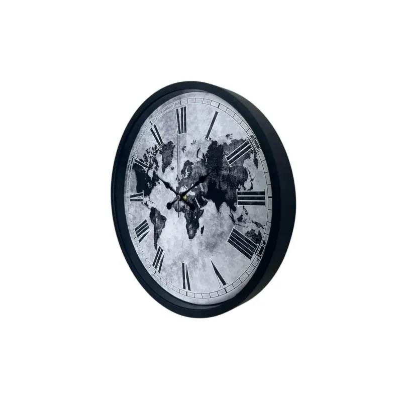 Desenli Siyah Plastik Duvar Saati 36 cm · Model PP-3664B