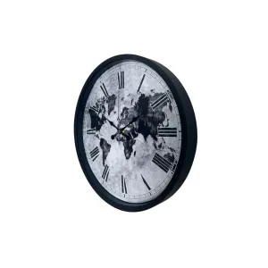 Desenli Siyah Plastik Duvar Saati 36 cm · Model PP-3664B