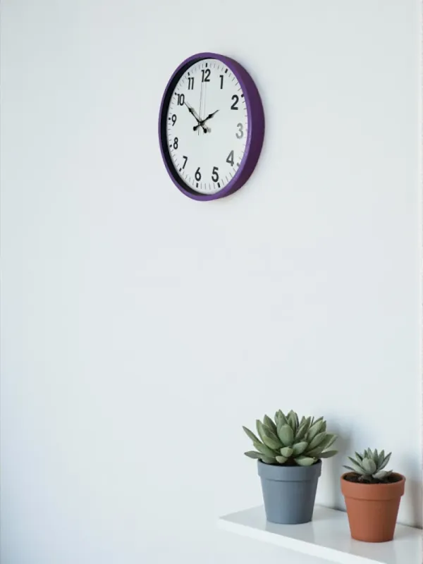 Mor Plastik Duvar Saati 36 cm · Model PP-3601Z