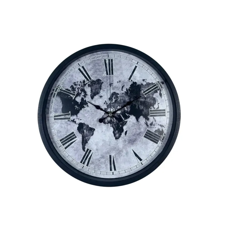 Desenli Siyah Plastik Duvar Saati 36 cm · Model PP-3664B