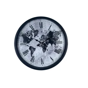 Desenli Siyah Plastik Duvar Saati 36 cm · Model PP-3664B