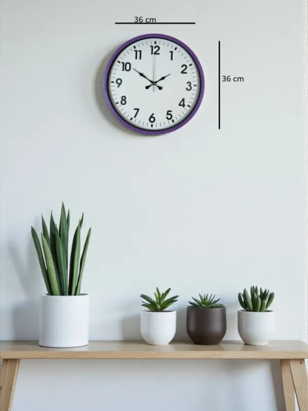 Mor Plastik Duvar Saati 36 cm · Model PP-3601Z