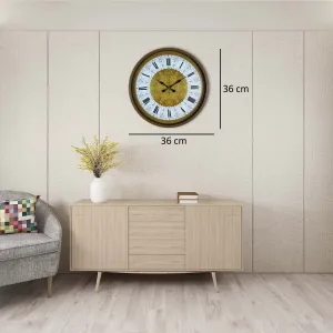 Desenli Kahverengi Plastik Duvar Saati 36 cm · Model PP-3676I