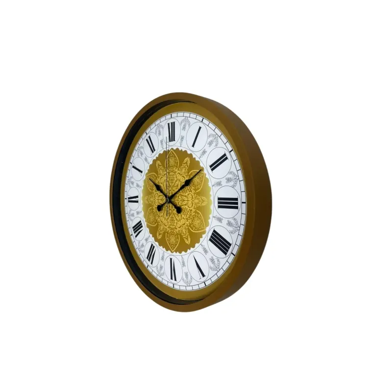 Desenli Kahverengi Plastik Duvar Saati 36 cm · Model PP-3676I
