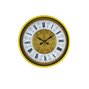 Desenli Sarı Plastik Duvar Saati 36 cm · Model PP-3676Y