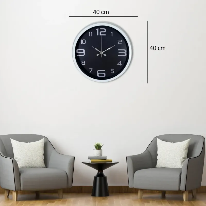 Beyaz Metal Duvar Saati 40 cm · Model 4009W
