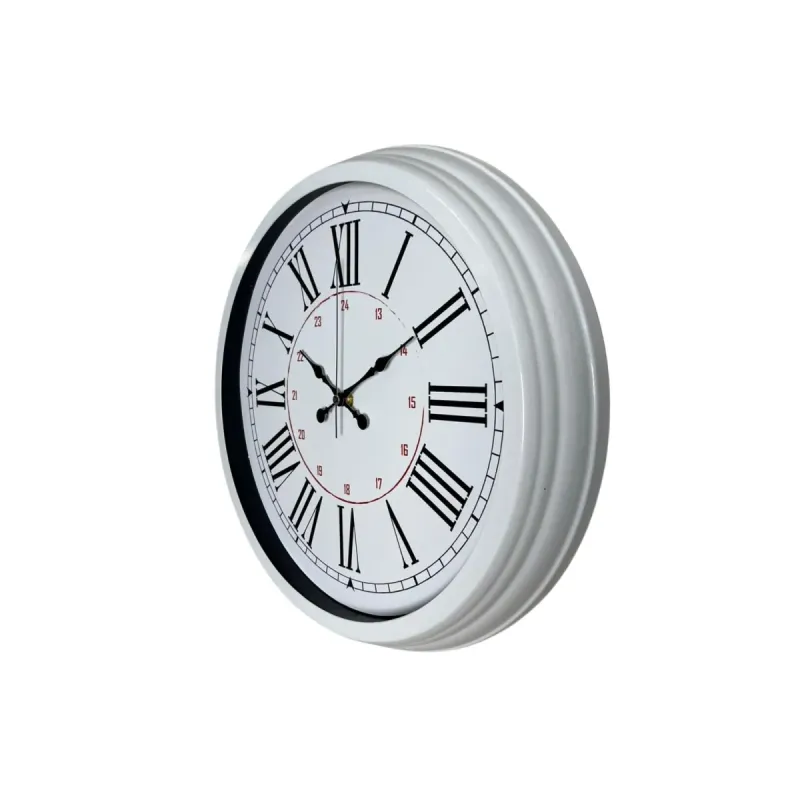 Roma Rakamlı Beyaz Metal Duvar Saati 40 cm · Model 4052W