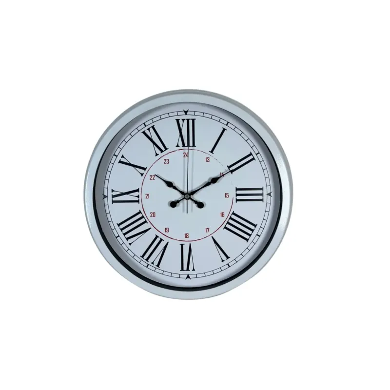 Roma Rakamlı Beyaz Metal Duvar Saati 40 cm · Model 4052W