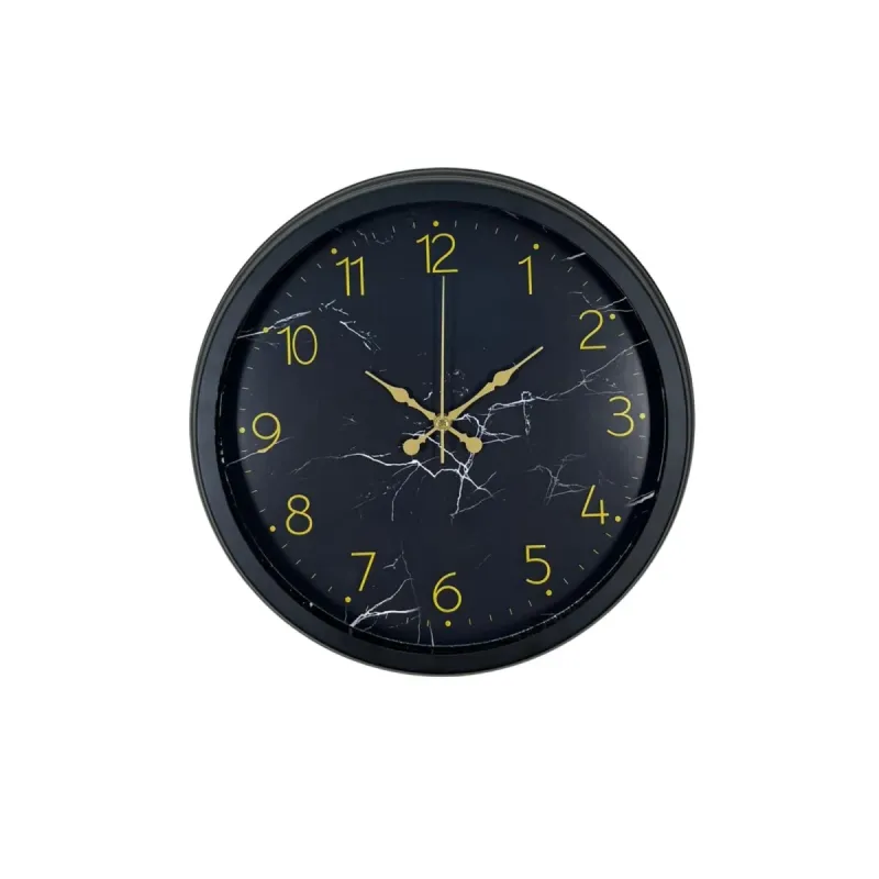 Desenli Siyah Metal Duvar Saati 40 cm · Model 4011B