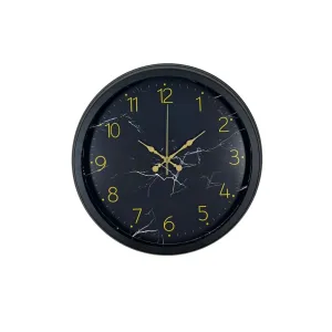 Desenli Siyah Metal Duvar Saati 40 cm · Model 4011B