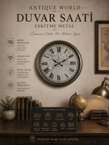 Eskitme Metal Duvar Saati 40 cm · Model 4057E