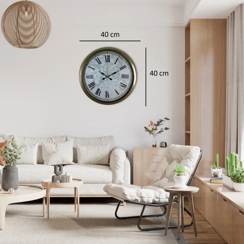 Eskitme Metal Duvar Saati 40 cm · Model 4057E