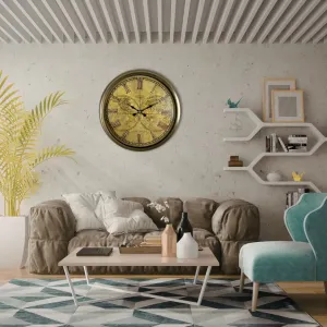 Retro Görünümlü Eskitme Metal Duvar Saati 40 cm · Model 4066E