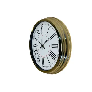 Roma Rakamlı Gold Metal Duvar Saati 40 cm · Model 4052G