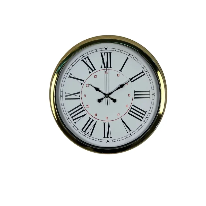 Roma Rakamlı Gold Metal Duvar Saati 40 cm · Model 4052G