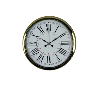 Roma Rakamlı Gold Metal Duvar Saati 40 cm · Model 4052G
