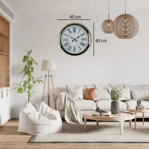 Roma Rakamlı Gold Metal Duvar Saati 40 cm · Model 4052G